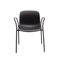 magis - chaise avec accoudoirs de jardin troy - noir/pxhxp 61x80x51cm/châssis noir